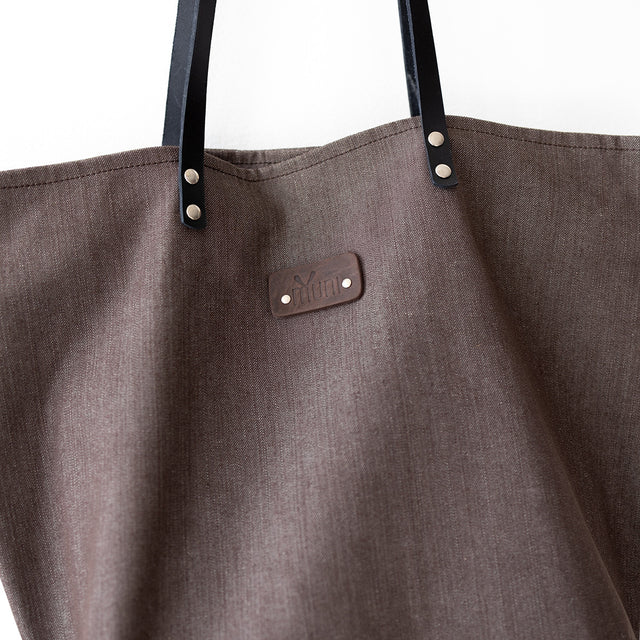 Brown Denim Tote Bag